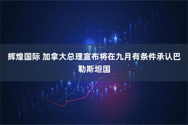 辉煌国际 加拿大总理宣布将在九月有条件承认巴勒斯坦国