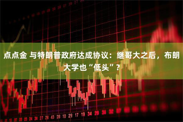 点点金 与特朗普政府达成协议：继哥大之后，布朗大学也“低头”？