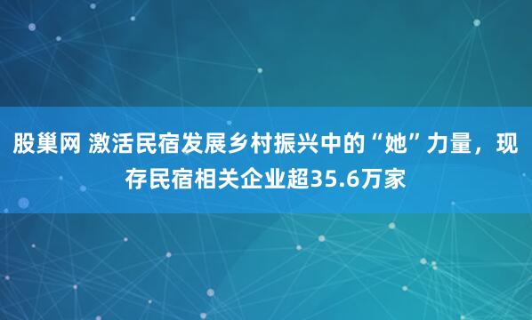 股巢网 激活民宿发展乡村振兴中的“她”力量，现存民宿相关企业超35.6万家