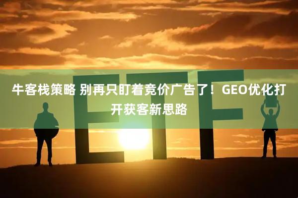 牛客栈策略 别再只盯着竞价广告了！GEO优化打开获客新思路