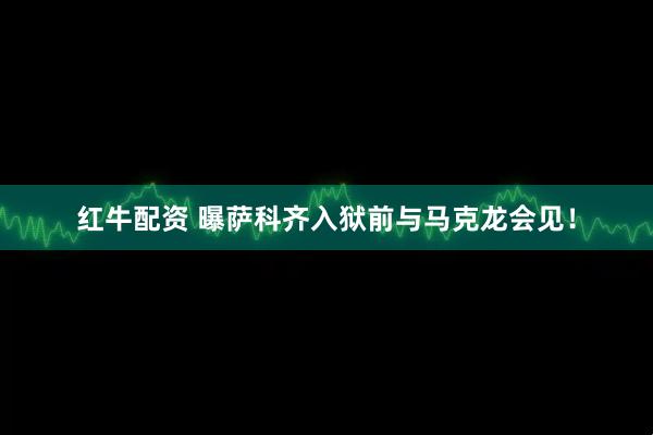 红牛配资 曝萨科齐入狱前与马克龙会见！